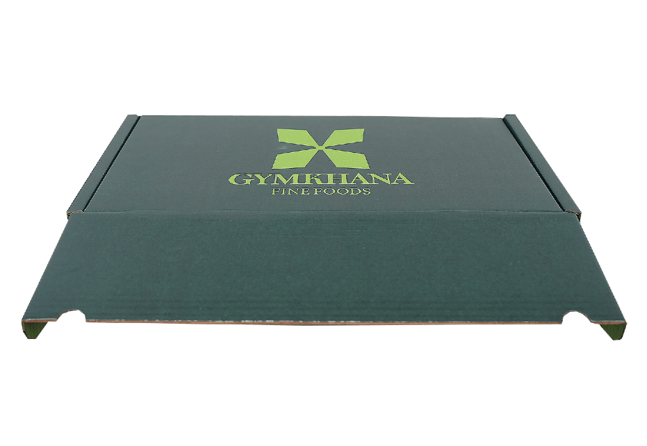 Flat food packaging box