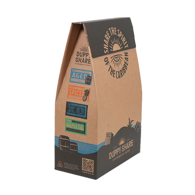 Rum glass bottle packaging