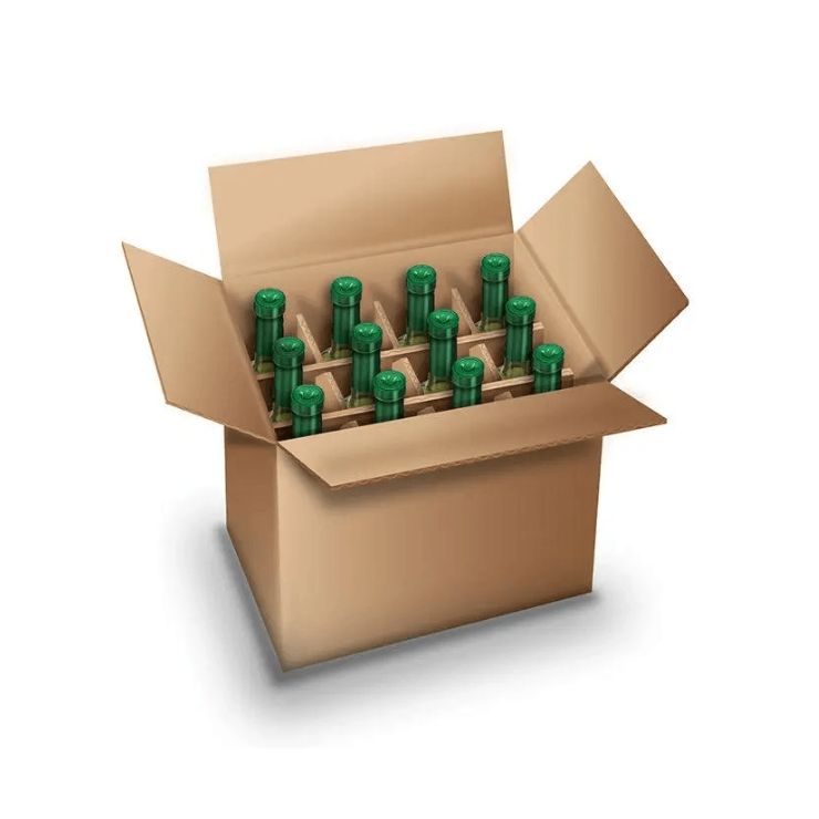 Wine 12 Bottle box with divisions 740x740px