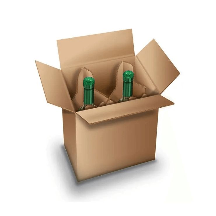 Wine 2 bottle packaging with dividers